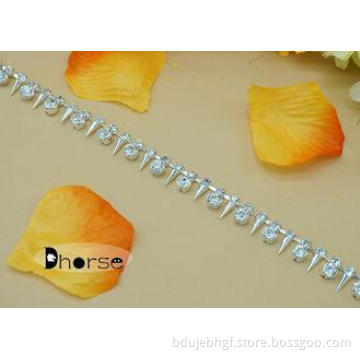 Sparkling Bling Rhinestone Chain For Boot , Decorative Bead